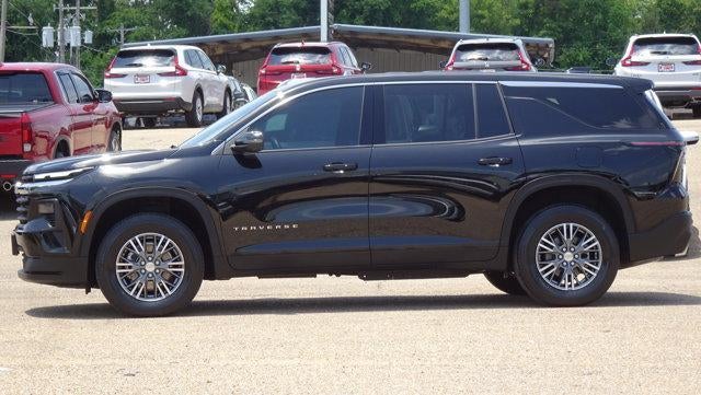 2024 Chevrolet Traverse LS in Mosaic Black Metallic — front three-quarter view