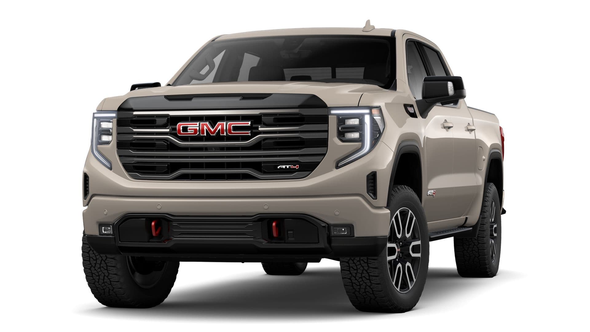 2026 GMC Sierra 1500 AT4 in Coastal Dune — front three-quarter view