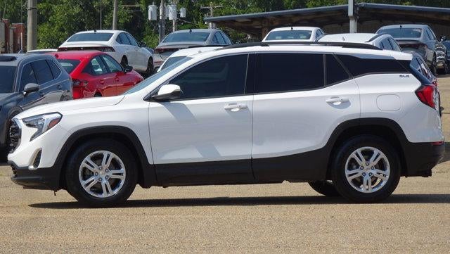 2019 GMC Terrain SLE in Summit White — front three-quarter view