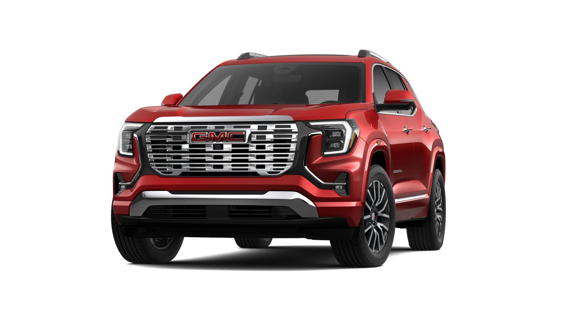 2026 GMC Terrain Denali in Volcanic Red Tintcoat — front three-quarter view