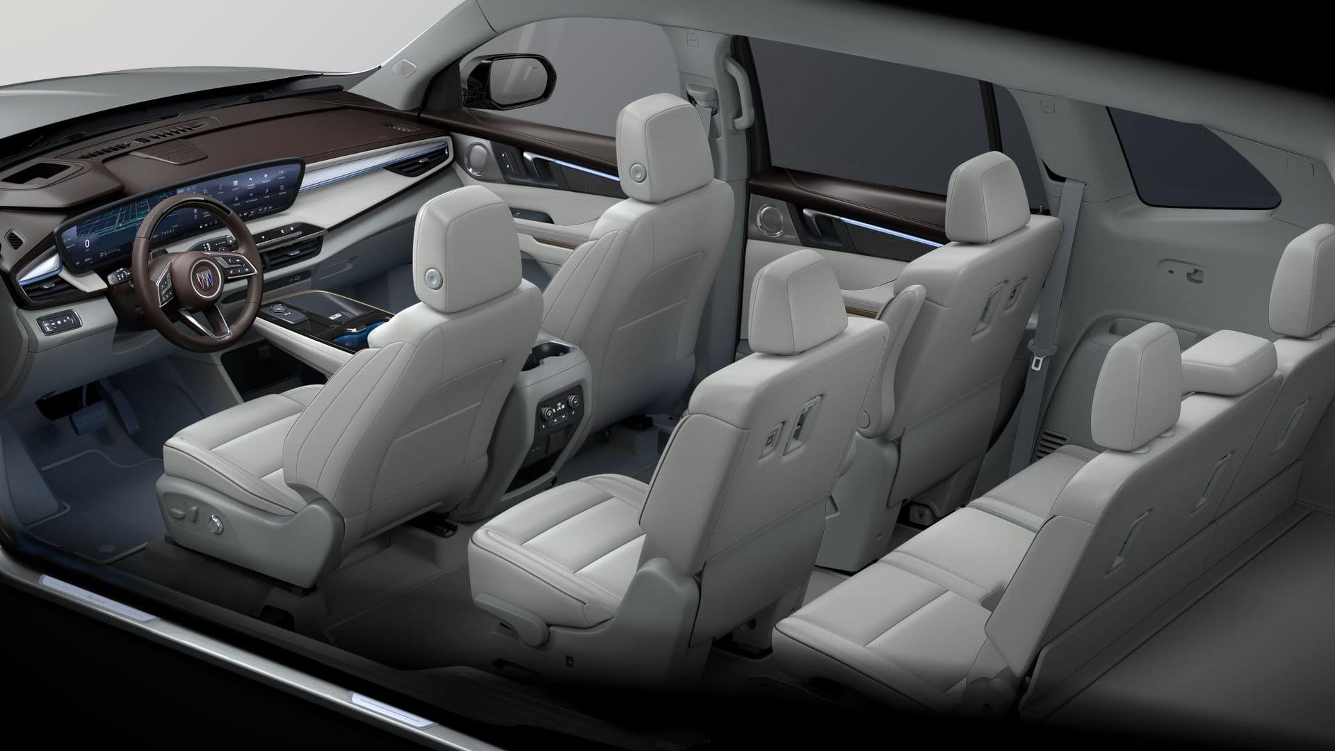 2026 Buick Enclave Avenir in Moonstone Gray Metallic — front three-quarter view
